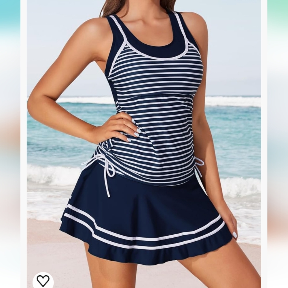 NWT MiYang Women's Srriped Tankini, Size L